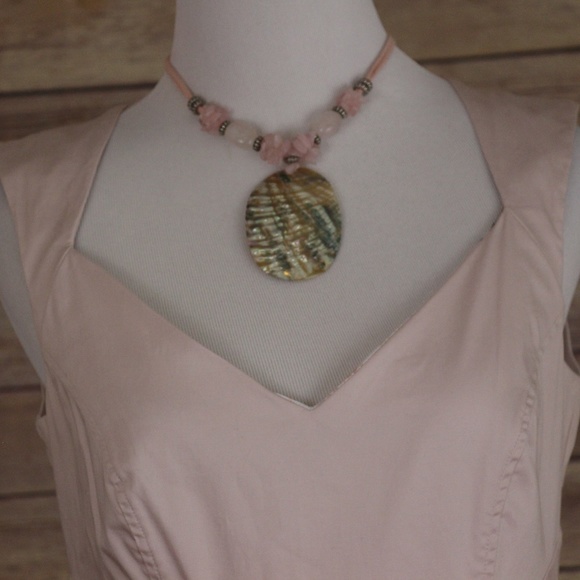 H&M Pale Pink Sleeveless Sweetheart Neck Dress - Picture 2 of 8